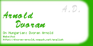 arnold dvoran business card